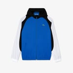 Lacoste Mens Sport Colourblock Tennis Jacket in Blue Recycled Material - Size Medium