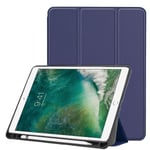 Ohut iskunkestävä kotelo Ipad Air 10.5 (2019) / Pro 10.5 (2017) Pu nahkaiselle tabletin suojukselle kolminkertainen jalustan suoja kynäpaikalla - musta