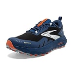 BROOKS Homme Cascadia 17 GTX Sneaker, Black/Blue/Firecracker, 43 EU