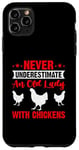 Coque pour iPhone 11 Pro Max Ne sous-estimez jamais une vieille dame avec des poulets