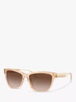 Emporio Armani EA4227U Women's Square Sunglasses, Opaline Tundra/Brown Gradient