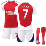 Arsenal Hemma Fotbollströja Barn 2024-2025 Nr 7 Saka Nr 7 18 Nr 7 No.7 18