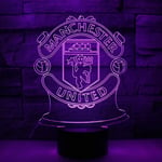 Manchester United F.C. USB 3D Anime Nattlampa Atmosfärisk LED Bordlampa Julgåvor för fotbollsälskare Dekorativ lampa för barn