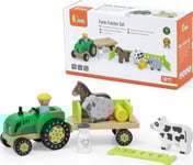 Viga Toys Trä Traktor Djur Gård Hemgård Lumarko!