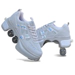 HANHJ Suitable For Parties/Birthdays/Skating Unisex Safe And Durable Inline Skates 2-In-1 Multi-Purpose Casual Skates,For Beginner,B-37