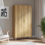 Forte Armoire à Portes battantes, Bois d'ingénierie Métal Plastique, Chêne Mauvella, B x H x T (in cm) 104,6x201,8x52,4