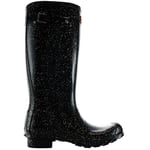 Hunter Childrens Unisex Giant Glitter Kids Black Wellies Boots - Size UK 2