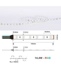 LED Strip 24V IP20 RGB 14,4W/m, 5 meter pakke