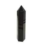 jieGorge Smelting Quartz Crystal Point Healing Obelisk Hexagonal Wand Reiki, Home Decor for Easter Day (Black)