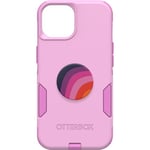 OtterBox Bundle: iPhone 15, iPhone 14, and iPhone 13 Commuter Series Case - (RUN WILDFLOWER) + PopSockets PopGrip - (PLUM STRIPE), slim & tough, pocket-friendly, with port protection, PopGrip included