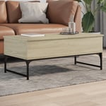 vidaXL Coffee Table Sonoma Oak 100x50x40 cm Engineered Wood and Metal