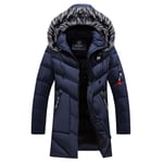 Doudoune Homme De Marque Col En Fausse Fourrure Amovible Plus De Velours Blouson Hommes Mi-Longue Modèle Coupe Longue Épaississant Parka Homme-Zs306775