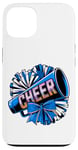 Coque pour iPhone 13 Mégaphone Bleu et Pompons de l'Équipe de Cheerleading