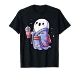 Ghost Drinking Bubble Tea Japanese Kimono T-Shirt