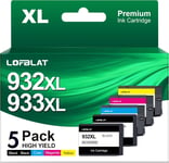 932Xl 933Xl Cartouches D'Encre De Rechange Compatibles Hp 932 Xl 933 Xl Pour Hp Officejet 6600 6700 7612 6100 7110 7510 7610 (2 Noir,1 Cyan,1 Magenta,1 Jaune,5-Pack)