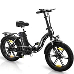 EVERCROSS EK6 Vélos Electriques de Montagne Adultes, VTT Electrique Pliable avec 20" x 4.0 Gros Pneu, avec 7 Vitesses, 48V 15Ah Batterie, 250W Moteur, 33,2kg Poids, Double Amortisseur