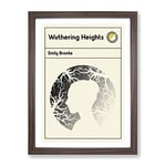 Book Cover Wuthering Heights Emily Bronte Modern Framed Wall Art Print, Ready to Hang Picture for Living Room Bedroom Home Office Décor, Walnut A4 (34 x 25 cm)