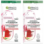 Garnier SkinActive - Masque Tissu Ampoule Raffermissant - Contre les Signes de l'Âge - Acide Hyaluronique & Extrait de Pastèque (Lot de 2)