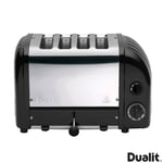 4-Slot Classic Toaster with Sandwich Cage - Black, Removable Tray