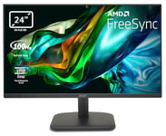 Acer EK241YHBIF - Écran PC 24 " Full HD, 100Hz HDMI/75Hz VGA (1920x1080, 16:9, FreeSync, 1ms VRB, 250 Nits, Comfyview, BlueLightShield, Flicker-Less, 1xVGA/1xHDMI 1.4) Moniteur PC, Couleur Noir