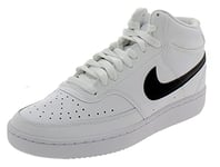 Nike Men's Court Vision Mid Sneaker, White Black White, 6 UK