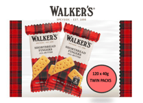 Walkers Twin Pack Shortbread Fingers Mini Packets Bulk Pack 120 x 40g