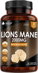 Lions Mane Mushroom Extract Supplement 2000mg - 180 High Strength Vegan Tablets