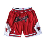 Nba Chicago Bulls Shorts Broderade Sports Basket Shorts Red M