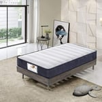 Matelas 90x190x22cm Teeno en Mousse et Ressorts Mousse polyuréthane et 2CM mémoire de Forme