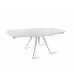 Table extensible ovale 120/180 cm verre trempé blanc - ADELPHIA 1