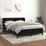 Lit � sommier tapissier avec matelas Noir 140x190 cm Velours