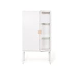 Asplund - Frame Semi Cabinet - White / Natural Leather - Vitrineskap - Anya Sebton & Eva Lilja Löwenhielm 2011 - Hvit - Glass/MDF/Lær