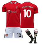 2022-2023 Ny Manchester United Fotbollströja Kit Vuxen Fotbollströja Träning T-shirt Shorts Kostym 22 23 RASHFORD 10 adults M(170-175CM)