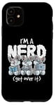 Coque pour iPhone 11 Bunny I'm A Nerd Get Over It Nerdy Geek Rabbit Reading Gamer