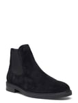 Slhblake Suede Chelsea Boot Noos Stövletter Chelsea Boot Black Selected Homme