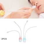 2pcs Infant Nasal Aspirator Soft Silicone Baby Snot Cleaning Nasal Sucker No BGS