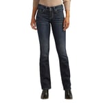 Silver Jeans Co. Women's Suki Curvy Fit Mid Rise Slim Bootcut Jeans, Dark Indigo Rinse, 25W x 31L