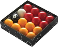 PowerGlide 16 Ball Pool Billiards Set | Reds and Yellows | Tournament | Full Size 2 1/4" / 57.0mm Diameter | Boxed, Yellow/Red