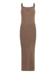 ROTATE Birger Christensen Ribbed Maxi Dress Brun