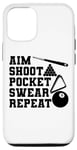 Coque pour iPhone 12/12 Pro Joueur de billard Aim Shoot Pocket Swear Repeat