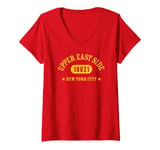 Womens UPPER EAST SIDE 10021 NEW YORK CITY / NYC Athletic Design V-Neck T-Shirt