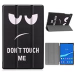 Lenovo Tab M10 FHD Plus tri-fold pattern leather case - Do not Touch Me