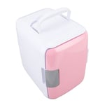 (Pink) Mini Car Fridge Car Fridge 4 Liters ABS Cosmetic Storage