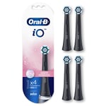 4 Pack - Genuine Oral-B iO SANFTE REINIGUNG Black White Replacement Brush Heads