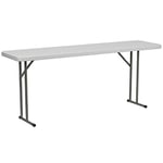 Flash Furniture 18 '' W x 72 '' L Granite Plastique Blanc Table Pliante Formation