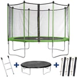 Habitat Et Jardin - Trampoline 'Yoopi 2' - ø 4.25 m - Avec filet + échelle + couverture + kit d'ancrage