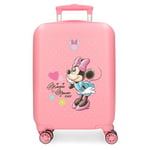 Disney Joumma Bags, Minnie Imagine, Valise Cabine, Valise pour Enfant, fabriquée en ABS, Un matériau, Quatre Roues Doubles de Rotation multidirectionnelle, Fermeture à Combinaison latérale., Rose,