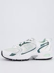 New Balance Unisex 530 Trainers - White/Green, White/Green, Size 4, Women