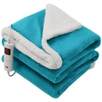 Electric Heated Throw Fleece Reversible Blanket 160 X 130cm