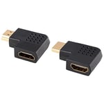 J&D 2-Pack Plat HDMI Adaptateur, Coudé 90 Degrés Adaptateur HDMI Plat Vertical Mâle vers Femelle Coudé à Gauche et à Droite